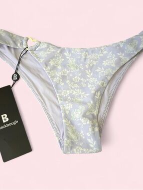 Blackbough Camila Cheeky Lavender Floral Bikini Bottom with Heart Ring Accent